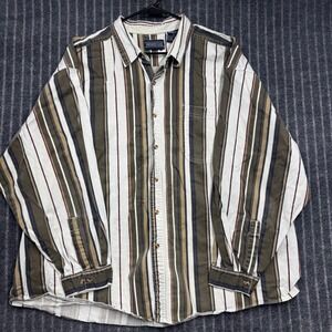 Vintage Private Club Button Down Shirt 3X Multicolor Striped Cotton (2291)
